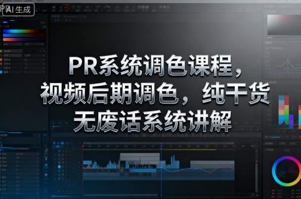 PR系统调色课程，视频后期调色，纯干货无废话系统讲解-52项目站