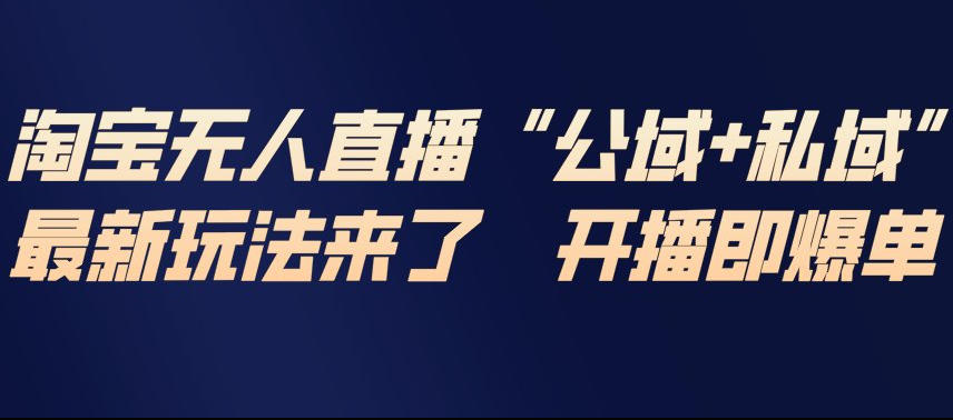 淘宝无人直播完整教程,公试+私域,最新玩法来了,开播即爆单-52项目站