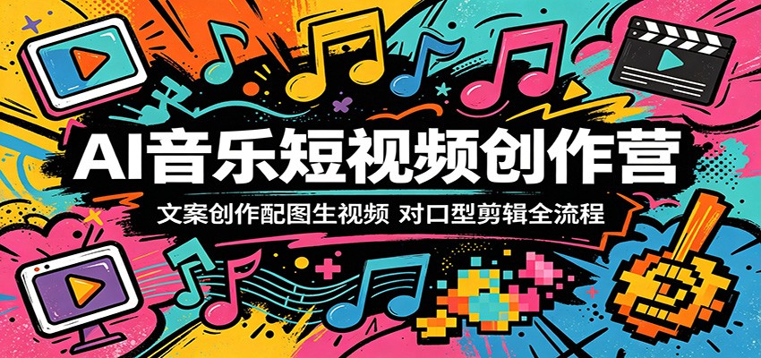 AI音乐短视频创作营：文案创作配图生视频，对口型剪辑全流程-52项目站