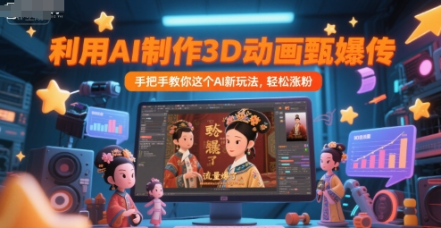 利用AI制作3D动画甄嬛传,流量爆了,手把手教你这个AI新玩法,轻松涨粉-52项目站