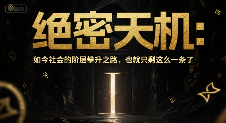 付费文章:绝密天机:如今社会的阶层攀升之路,也就只剩这么一条了-52项目站
