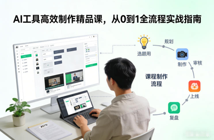 AI工具高效制作精品课，从0到1全流程实战指南-52项目站