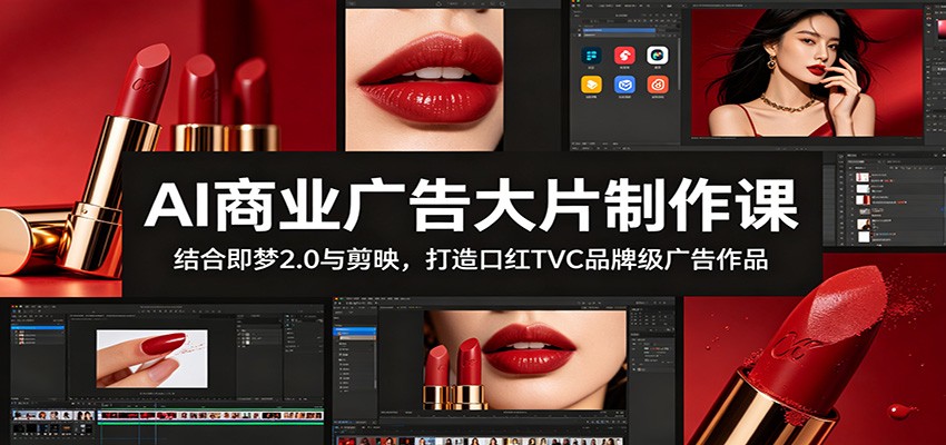 AI商业广告大片制作课：结合即梦2.0与剪映，打造口红TVC品牌级广告作品-52项目站