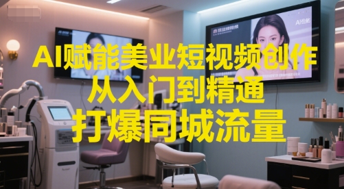 AI赋能美业短视频创作,从入门到精通,打爆同城流量,超级AI工具短视频实操落地-52项目站