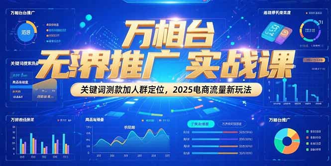 万相台无界推广实战课，关键词测款加人群定位，2025电商流量新玩法-52项目站