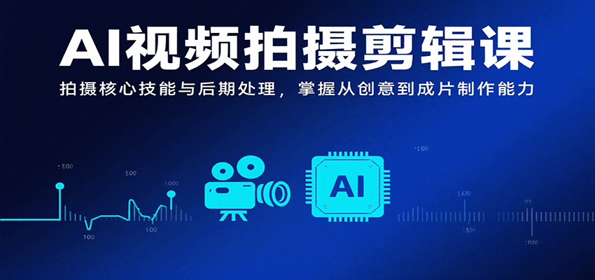 AI视频拍摄剪辑课，拍摄核心技能与后期处理，掌握从创意到成片制作能力-52项目站