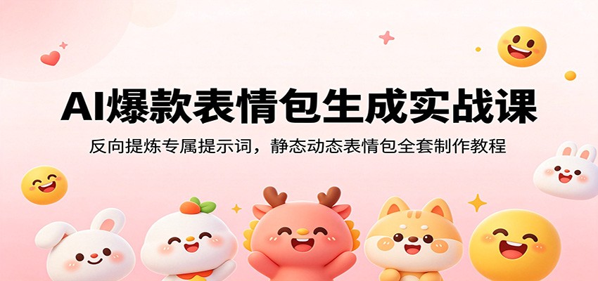 AI爆款表情包生成实战课：反向提炼专属提示词，静态动态表情包全套制作教程-52项目站