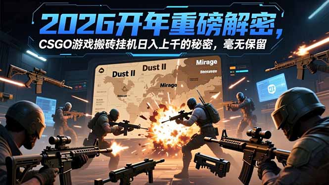2026开年重磅解密，CSGO游戏搬砖挂机日入上千的秘密，毫无保留-52项目站