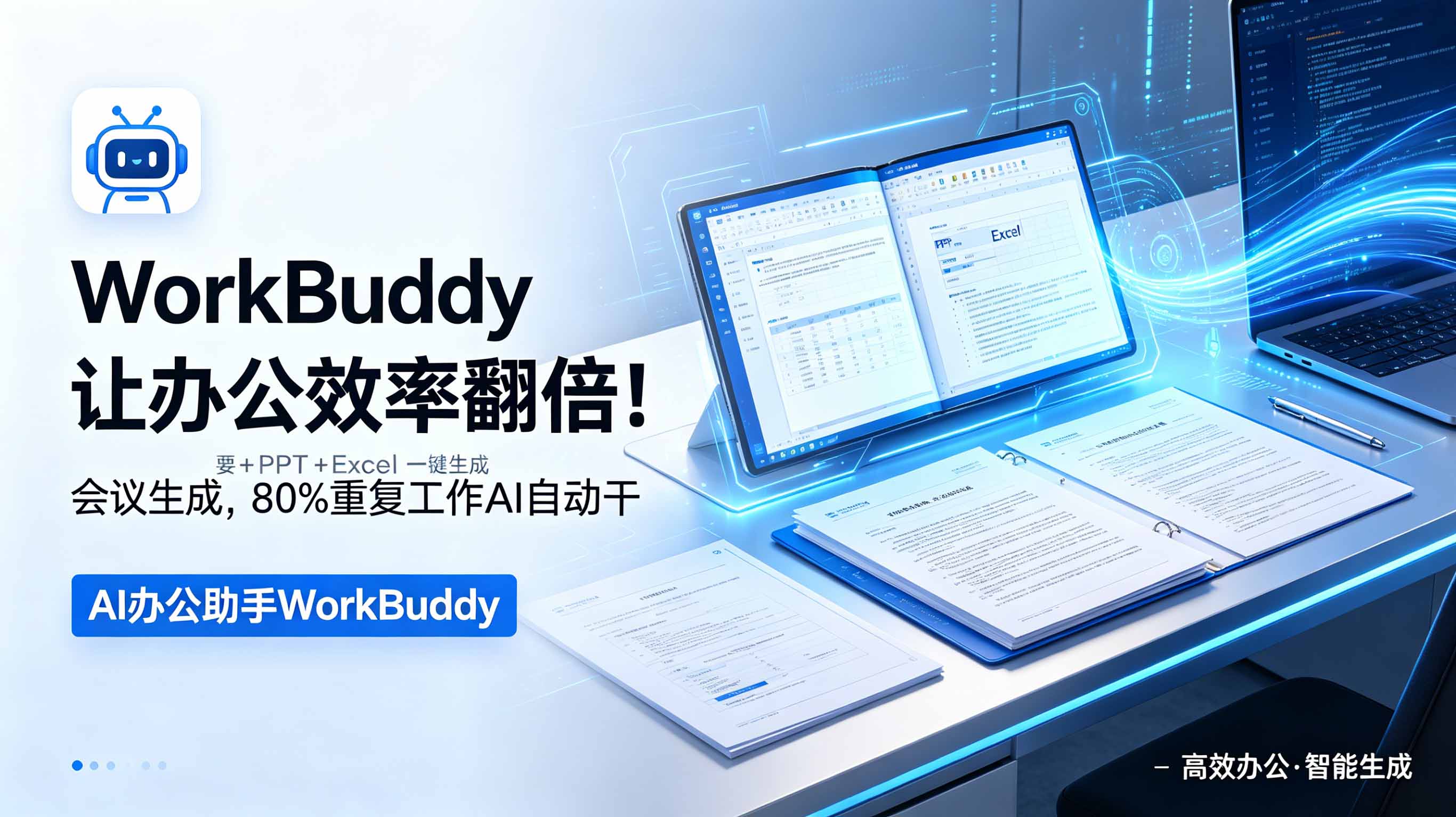 WorkBuddy让办公效率翻倍!会议纪要+PPT+Excel一键生成,80%重复工作AI自动干-52项目站