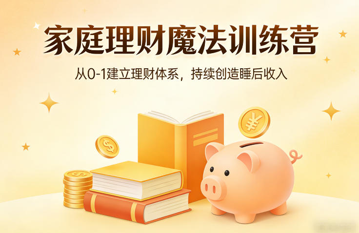 家庭理财魔法训练营,从0-1建立理财体系,持续创造睡后收入-52项目站
