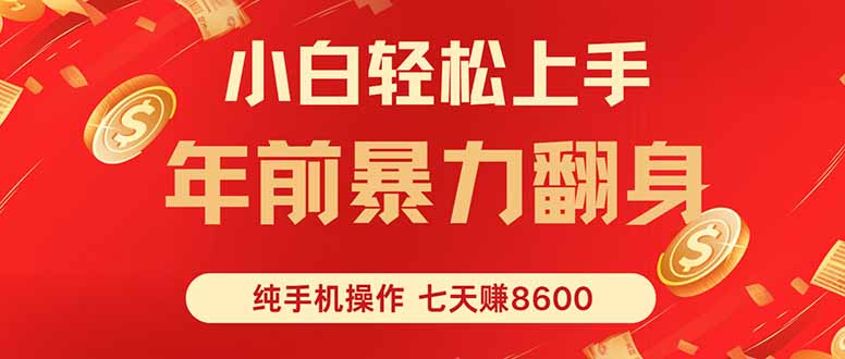 七天狂赚8600，小白纯手机操作，日入1000+-52项目站
