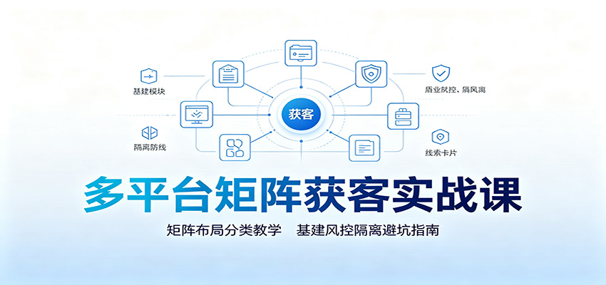 多平台矩阵获客实战课：矩阵布局分类教学，基建风控隔离避坑指南-52项目站