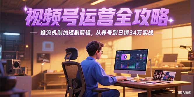 2025视频号运营全攻略，推流机制加短剧剪辑，从养号到日销34万实战-52项目站