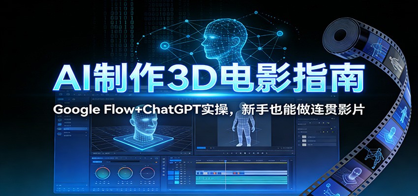 AI制作3D电影指南：Google Flow+ChatGPT实操，新手也能做连贯影片-52项目站