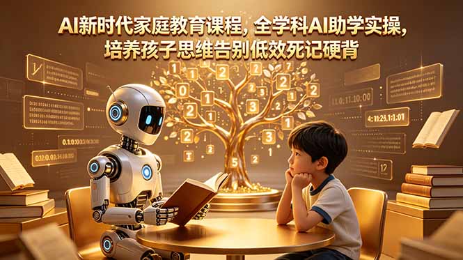 AI新时代家庭教育课程,全学科AI助学实操,培养孩子思维告别低效死记硬背-52项目站