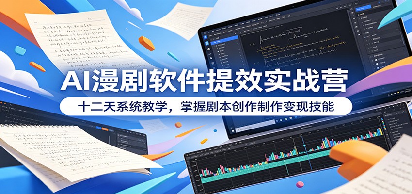 AI漫剧软件提效实战营:十二天系统教学,掌握剧本创作制作变现技能-52项目站