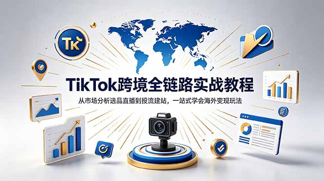 TikTok+独立站跨境基础全套教程,拆解平台盈利逻辑,新手从零跑通变现全流程-52项目站