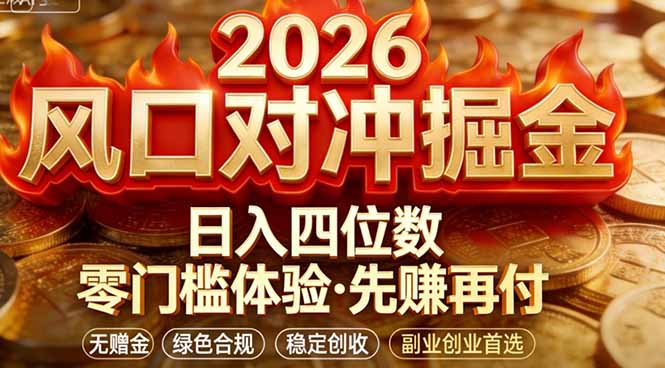 2026美金对冲套利，无赠金对冲策略保驾护航，低门槛易上手实操。单人单日收益2000+-52项目站