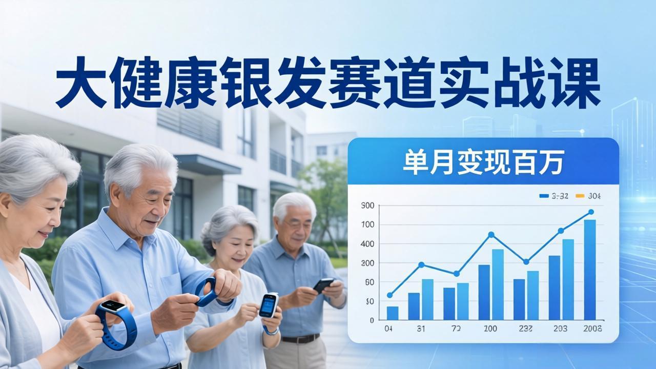 大健康银发赛道实战课：拆解视频号线索型 IP 单月变现百万逻辑，教你精准获客高效变现-52项目站