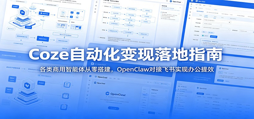 Coze自动化变现落地指南:各类商用智能体从零搭建,OpenClaw对接飞书实现办公提效-52项目站