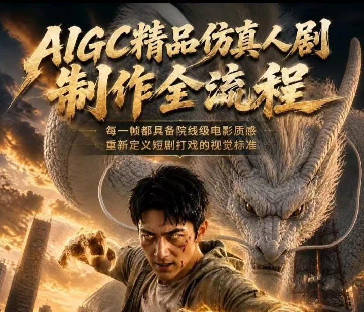 AIGC精品仿真人剧豢龙人全流程制作解析2026，国风仿真人创作+打斗剧情+人设编排，一站式AI短剧入门-52项目站