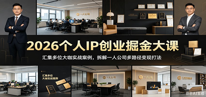 2026个人IP创业掘金大课:汇集多位大咖实战案例,拆解一人公司多路径变现打法-52项目站