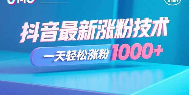 抖音最新涨粉技术，一天轻松涨粉1000+-52项目站