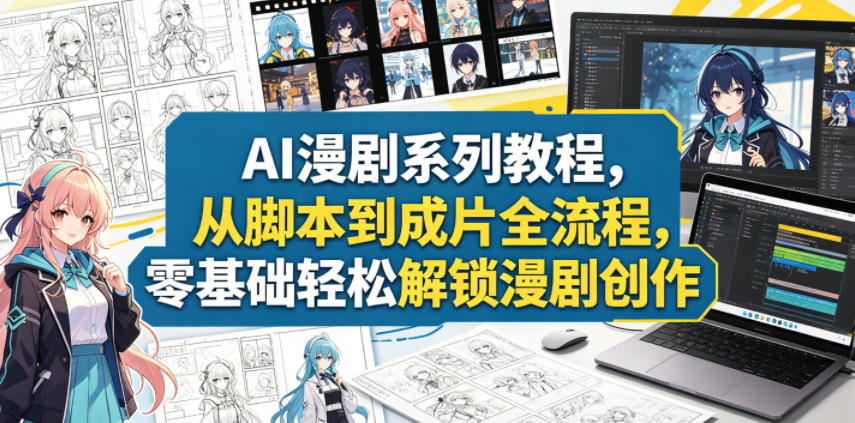 AI漫剧系列教程，从脚本到成片全流程，零基础轻松解锁漫剧创作-52项目站
