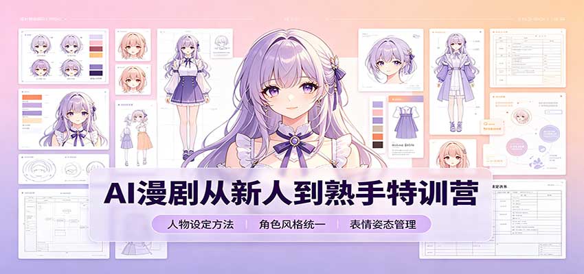 AI漫剧从新人到熟手特训营：剧本分镜创作，提示词模板，人物设定与工具资源-52项目站