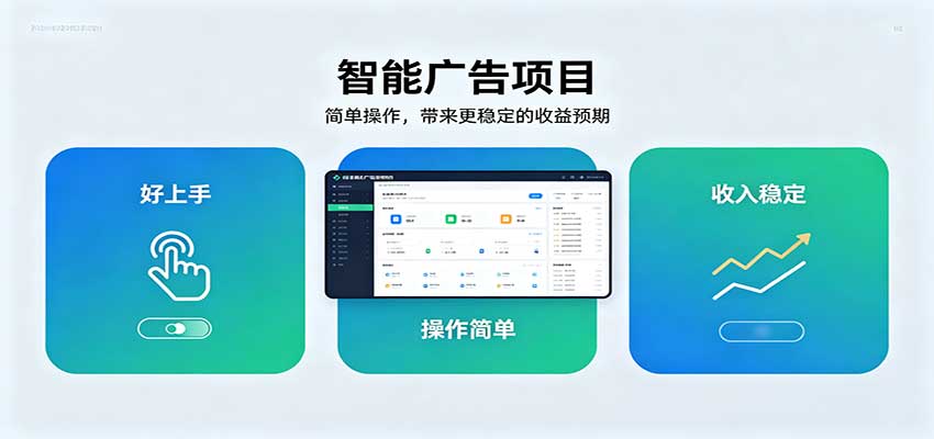 智能广告挂机项目，操作简单上手快，收益稳定可持续。稳定日入300+-52项目站