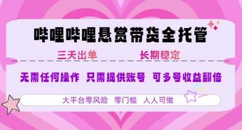 2025年B站风口带货项目 仅需提供账号 全程托管 轻松月入1w+-52项目站