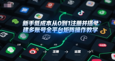 新手低成本从0到1注册并搭建多账号全平台矩阵操作教学，手机号-邮箱-IP-工具-52项目站