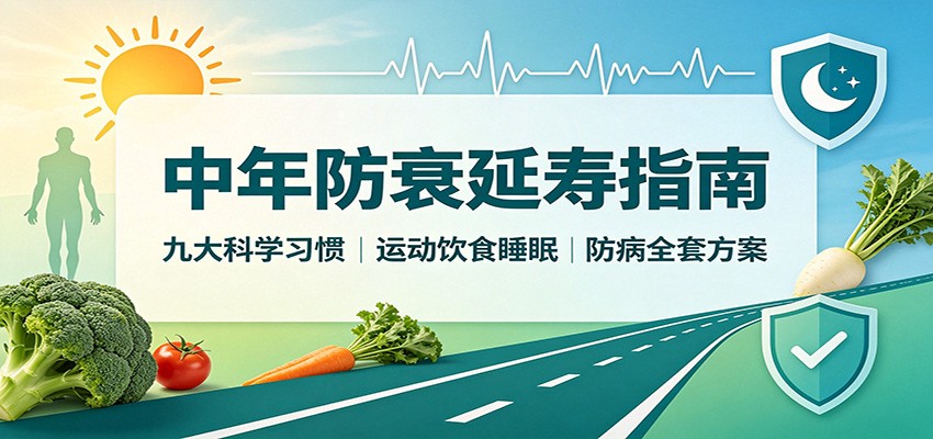 中年防衰延寿指南：九大科学习惯，运动饮食睡眠防病全套方案-52项目站