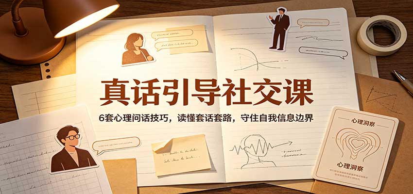 真话引导社交课：6套心理问话技巧，读懂套话套路，守住自我信息边界-52项目站