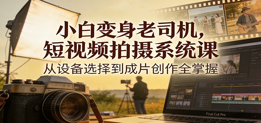小白变身老司机，短视频拍摄系统课，从设备选择到成片创作全掌握-52项目站