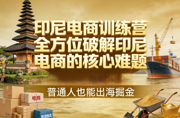 印尼电商训练营,全方位破解印尼电商的核心难题,普通人也能出海掘金-52项目站