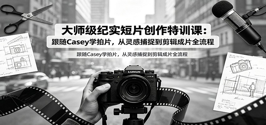 大师级纪实短片创作特训课：跟随Casey学拍片，从灵感捕捉到剪辑成片全流程-52项目站