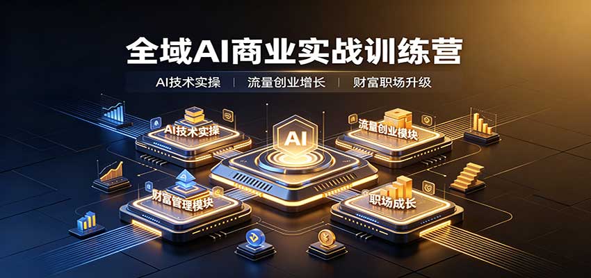 全域AI商业实战训练营：涵盖AI技术实操、流量创业、财富管理与职场成长全体系内容-52项目站