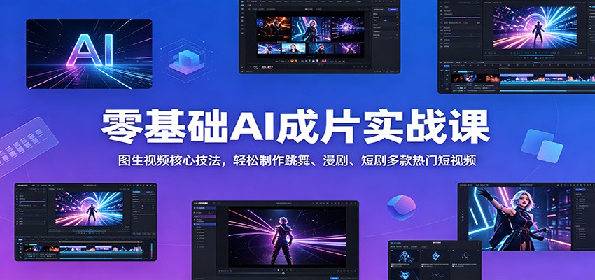 零基础AI成片实战课：图生视频核心技法，轻松制作跳舞、漫剧、短剧多款热门短视频-52项目站