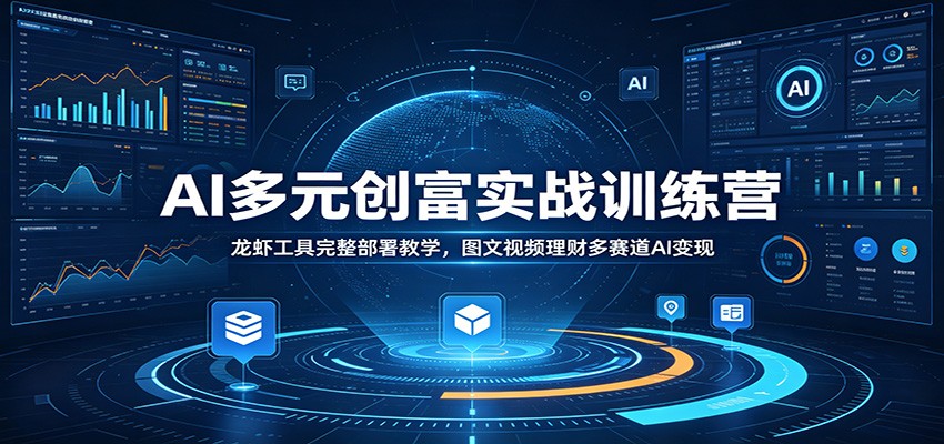 AI多元创富实战训练营：龙虾工具完整部署教学，图文视频理财多赛道AI变现-52项目站