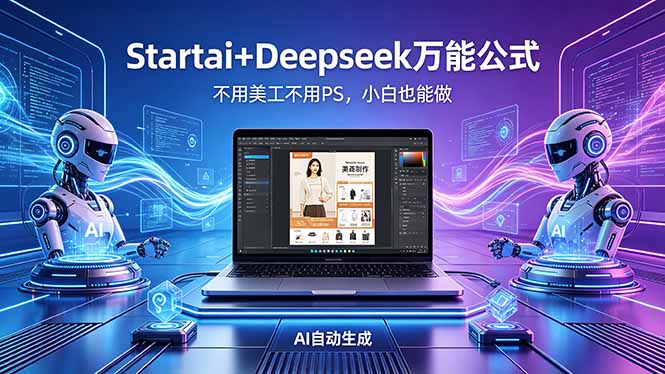 AI自动做电商详情页：Startai+Deepseek万能公式，不用美工不用PS，小白也能做-52项目站