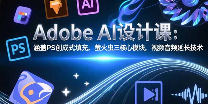 Adobe AI设计课：涵盖PS创成式填充，萤火虫三核心模块，视频音频延长技术-52项目站