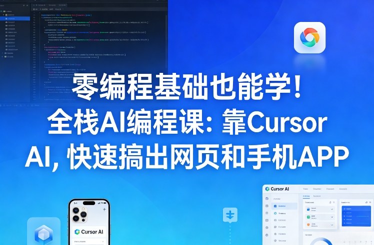 零编程基础也能学！全栈AI编程课：靠Cursor AI，快速搞出网页和手机APP-52项目站