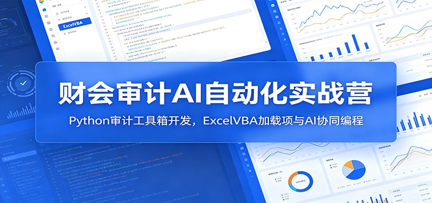 财会审计AI自动化实战营：Python审计工具箱开发，ExcelVBA加载项与AI协同编程-52项目站
