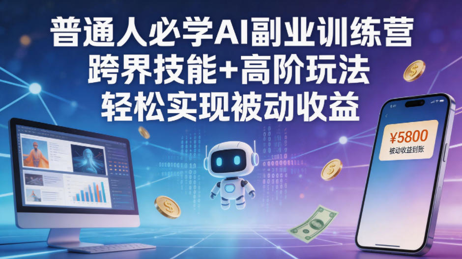 普通人必学AI副业训练营跨界技能+高阶玩法轻松实现被动收益-52项目站