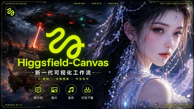 Higgsfield Canvas AI视频制作详解,节点式工作流搭建,重构新式视频创作完整教程-52项目站