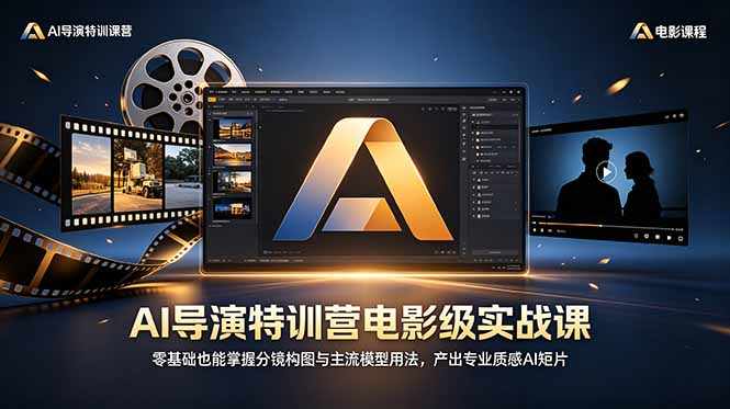 AI导演特训营电影级实战课,零基础也能掌握分镜构图与主流模型用法,产出专业质感AI短片-52项目站