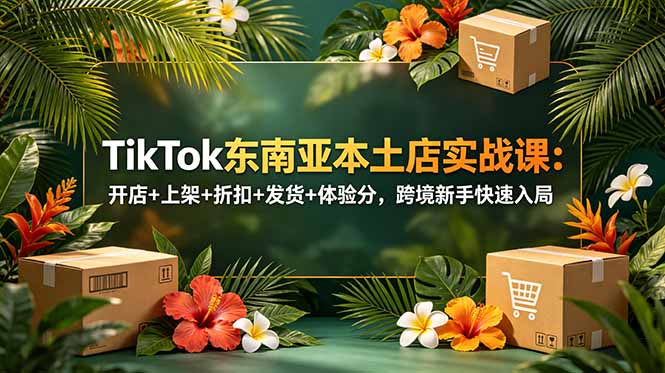 TikTok东南亚本土店实战课:开店+上架+折扣+发货+体验分,跨境新手快速入局-52项目站