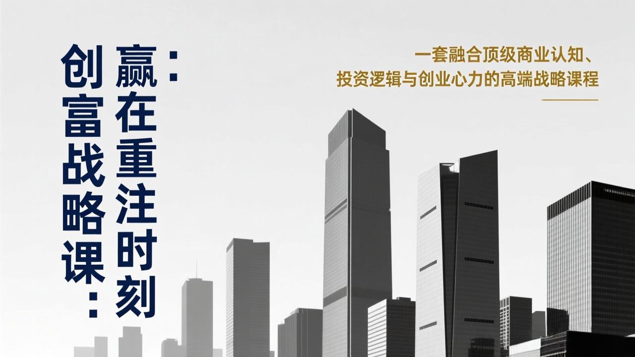 《创富战略课：赢在重注时刻》一套融合顶级商业认知、投资逻辑与创业心力的高端战略课程-52项目站