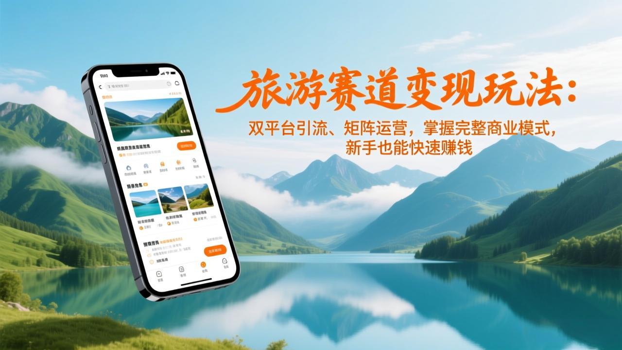旅游赛道变现玩法：双平台引流、矩阵运营，掌握完整商业模式，新手也能快速赚钱-52项目站